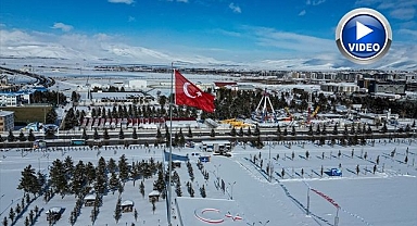 Palandöken Dağı karla kaplı ormanları havadan görüntülendi
