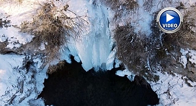 Şelale buz tuttu!