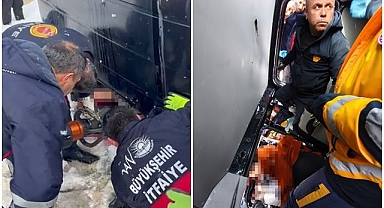 Takla atan minibüste feci şekilde can verdi!