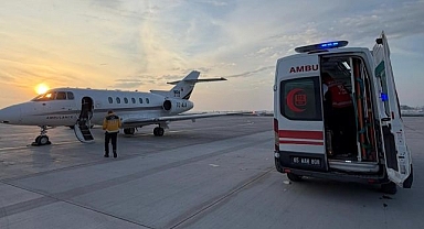 Uçak ambulans hasta bebek için havalandı 