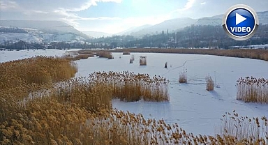 Üçkaya Gölü dondu