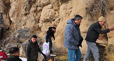 Yaban hayvanları için doğaya yem bırakıldı