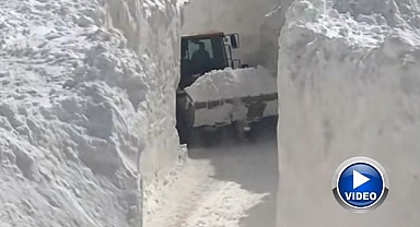 Çığdan kapanan yol için zorlu mücadele