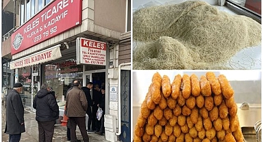 Erzurum'da kadayıf kuyruğu! Bu yıl da sofraların vazgeçilmezi olacak