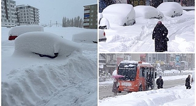 Erzurum'da kar hayatı felç etti! Baharı beklerken kış geri geldi