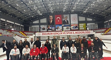 Erzurum'da tekerlekli sandalye curling müsabakaları sona erdi