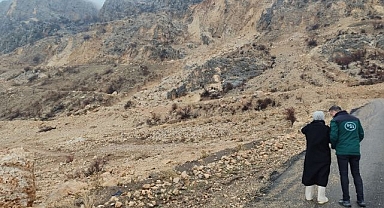 Heyelan bölgesinde inceleme yapıldı 