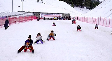 Kızak pisti, yarıyıl tatilinde 25 bini aşkın misafiri ağırladı