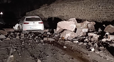 Korku dolu anlar, Kaya düşmesi kazaya neden oldu