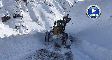 Köy yollarında karla mücadele sürüyor