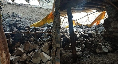 Kuvvetli yağış ahırı çökertti