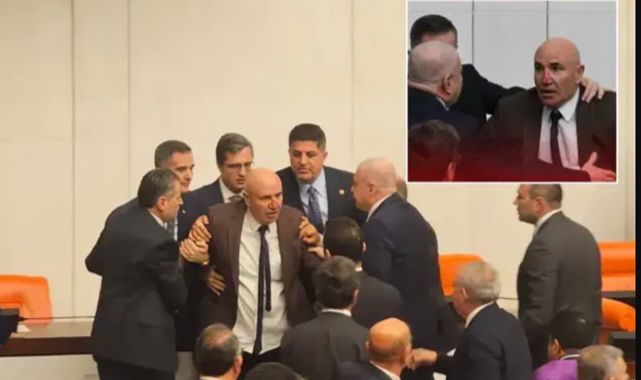 Meclis'te yumruklar havada uçuştu