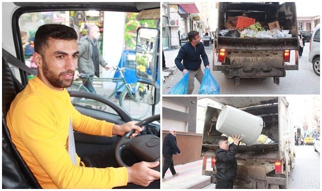 Müziği duyan çöpünü çıkartıyor 