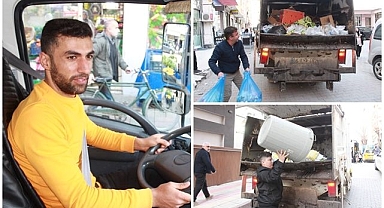 Müziği duyan çöpünü çıkartıyor 