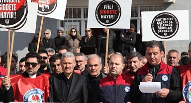 Okul müdürlerine yapılan saldırı protesto edildi
