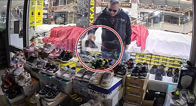 Önce beğendi ardından poşete koyup çaldı   