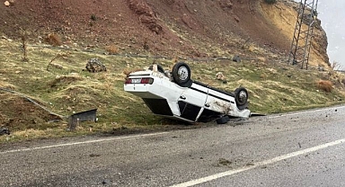 Otomobil takla attı!