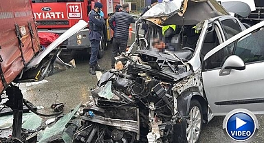 Park halindeki tıra çarptı, can pazarı yaşandı!