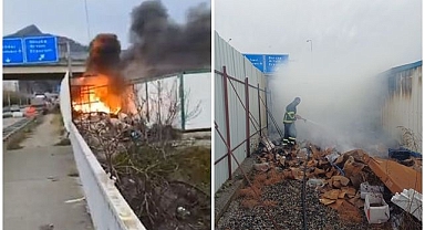 Şantiyede çıkan yangın korkuttu!