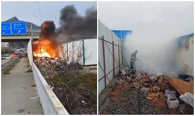 Şantiyede çıkan yangın korkuttu!