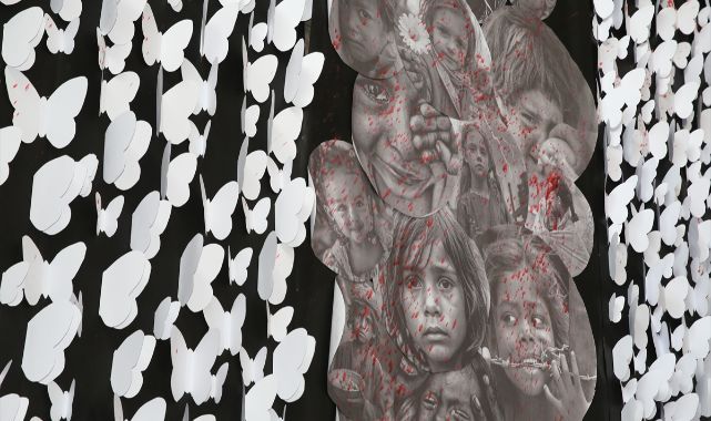 Savaşta ölen çocuklara dikkat çektiler