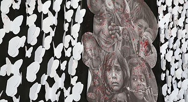 Savaşta ölen çocuklara dikkat çektiler