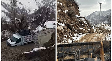 Şiddetli yağış heyelana sebep oldu!