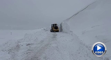 Tekman'da 5 metrelik karla mücadele