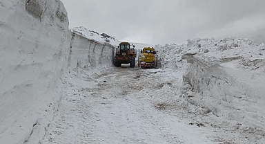 Türkiye-İran sınır hattında karla mücadele çalışması