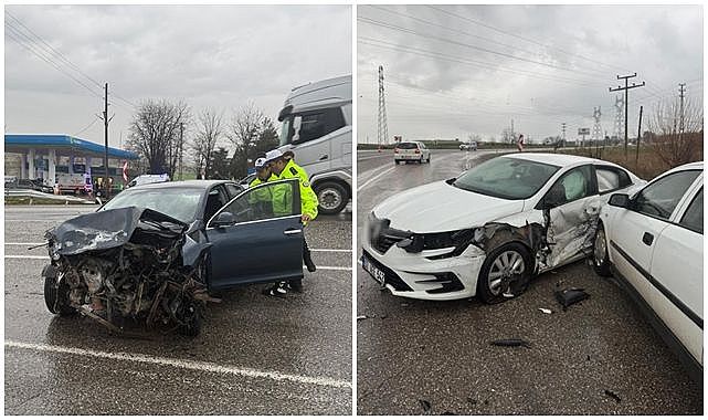 3 araç birbirine girdi! Ortalık savaş alanına döndü