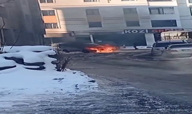 Araçta yangın paniğe neden oldu