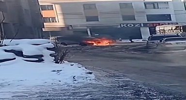 Araçta yangın paniğe neden oldu