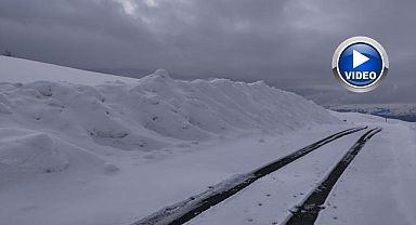 Aşkale'de kar yağışı etkili oluyor