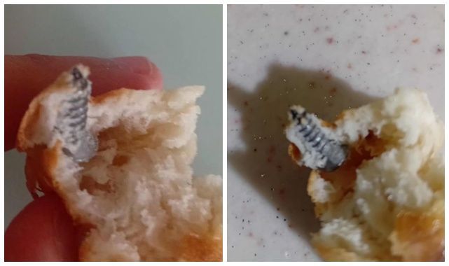 Bu kadarına da pes! Aldığı ekmeğin içinden vida çıktı   