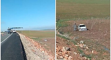 Direksiyon hakimiyetini kaybedince tarlaya uçtu!