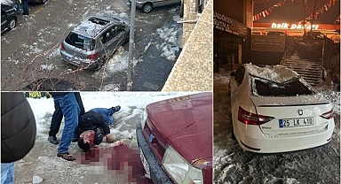 Erzurum'da çatılar ölüm saçıyor! 18 kişi yaralandı