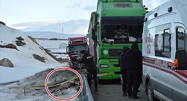 Erzurum'da esrarengiz olay! Arızalanan tırın yanında cesedi bulundu