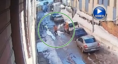 Erzurum’da ölümden saniyelerle kurtuldu