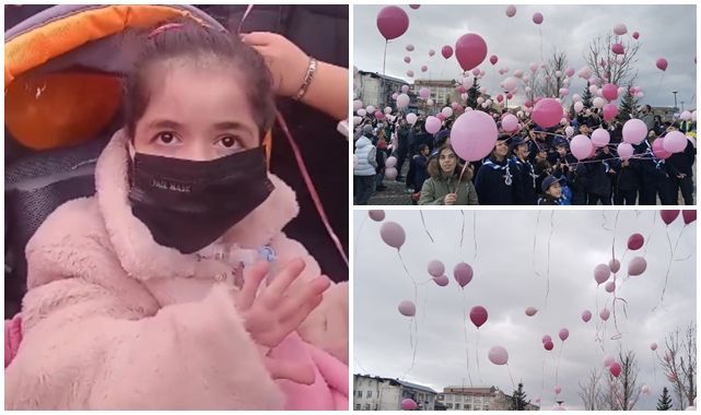 Erzurum Esranur için tek yürek oldu! Balonlar umuda yükseldi