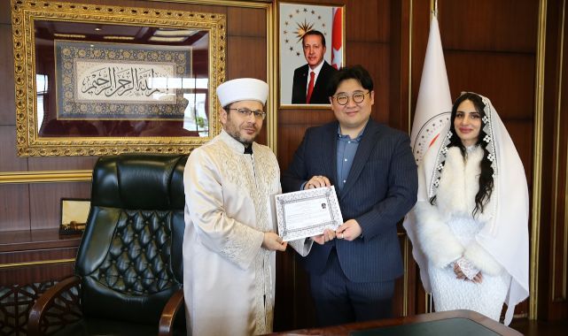 Güney Koreli damat Müslüman oldu