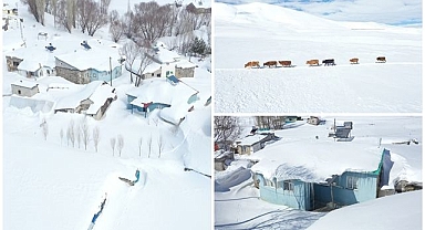 İlkbaharda ev ve ahırlar kara gömüldü!