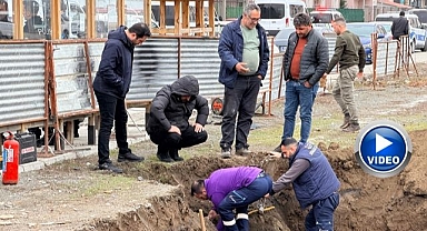 İnşaat alanında doğalgaz hattı koptu!