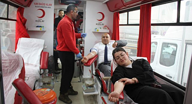 Kan bağışı kampanyasına yoğun ilgi