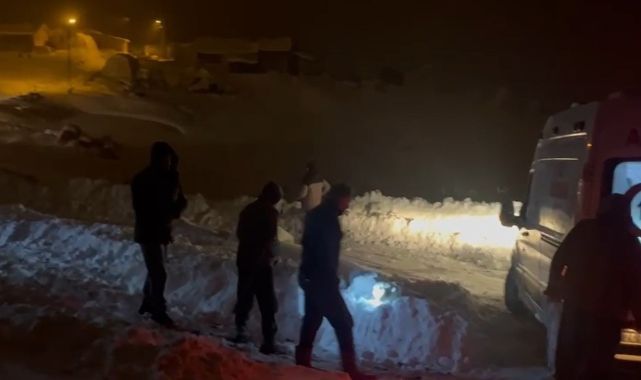 Kapanan köy yollundan zamanla yarış