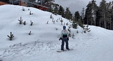 Kayak merkezinde bayram yoğunluğu