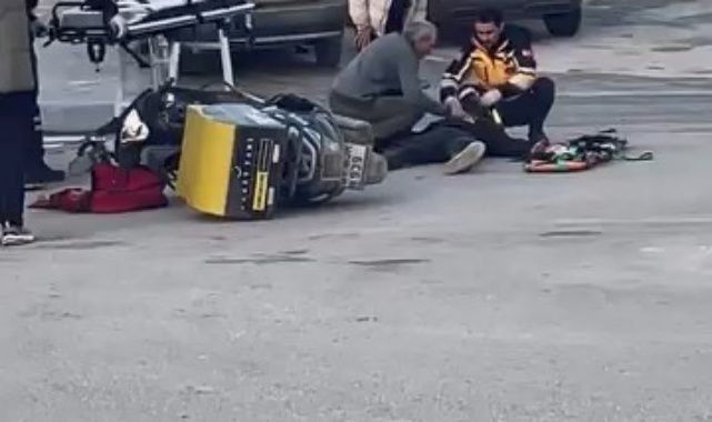 Otomobille motosiklet çarpıştı, yaralılar var