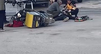 Otomobille motosiklet çarpıştı, yaralılar var
