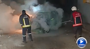 Park halindeki otomobil alevlere teslim oldu!