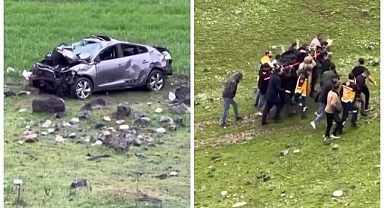 Uçurumdan aşağı yuvarlandı! Araç hurda yığınına döndü