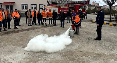 Yangına hazır eğitim: personel uygulamalı müdahaleyi öğrendi